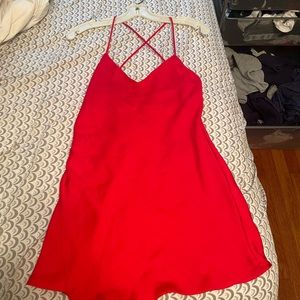 Zara red slip dress